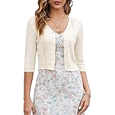 JOKELAMB Women's Bolero Shrug Cropped Cardigan Knit Sweaters Open Front Casual Elegant Jacket for Dresses