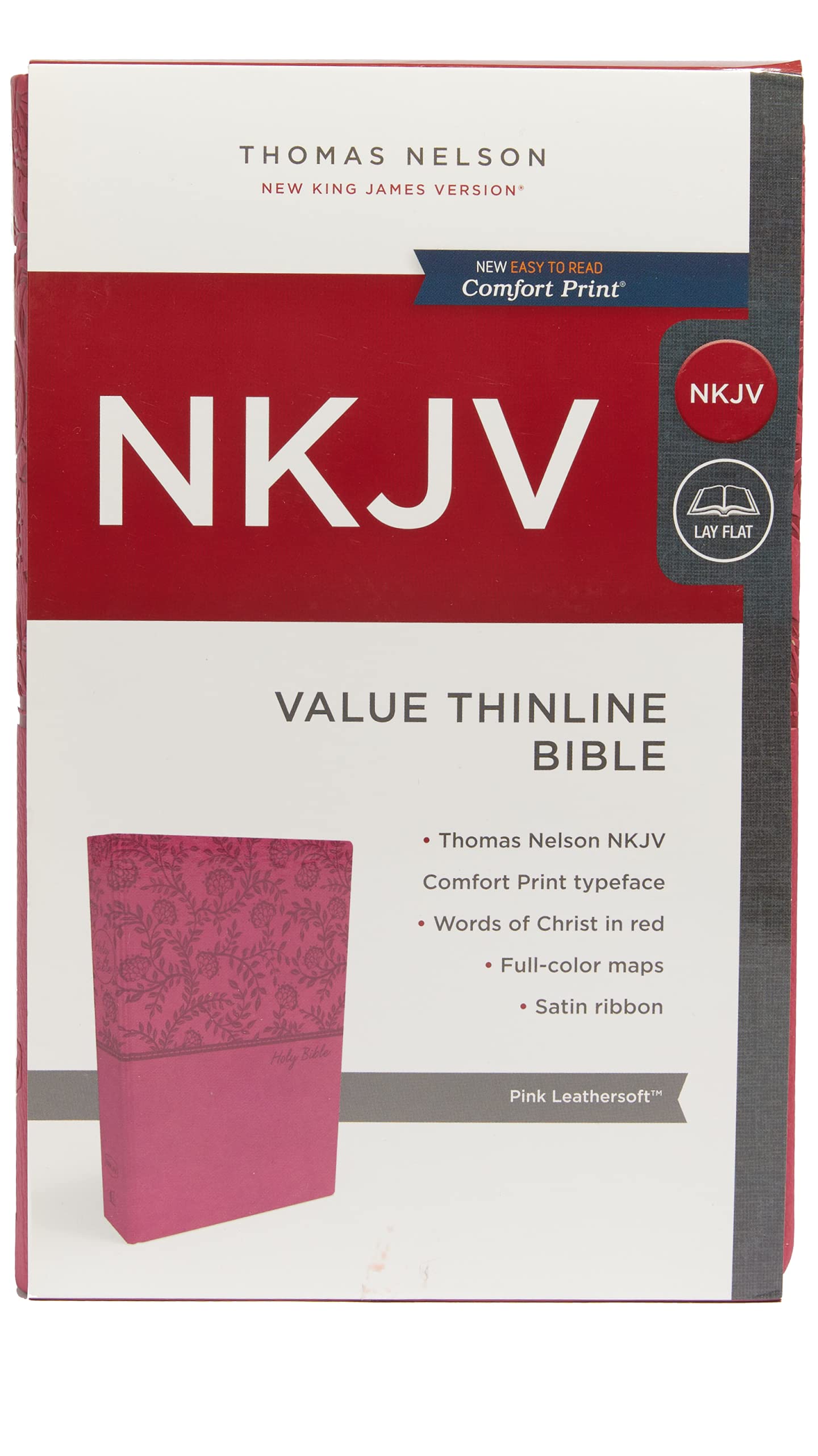 NKJV, Value Thinline Bible, Pink Leathersoft, Red Letter, Comfort Print: Holy Bible, New King James Version NKJV, Value Thinline Bible, Pink Leathersoft, Red Letter, Comfort Print: Holy Bible, New King James Version Imitation Leather