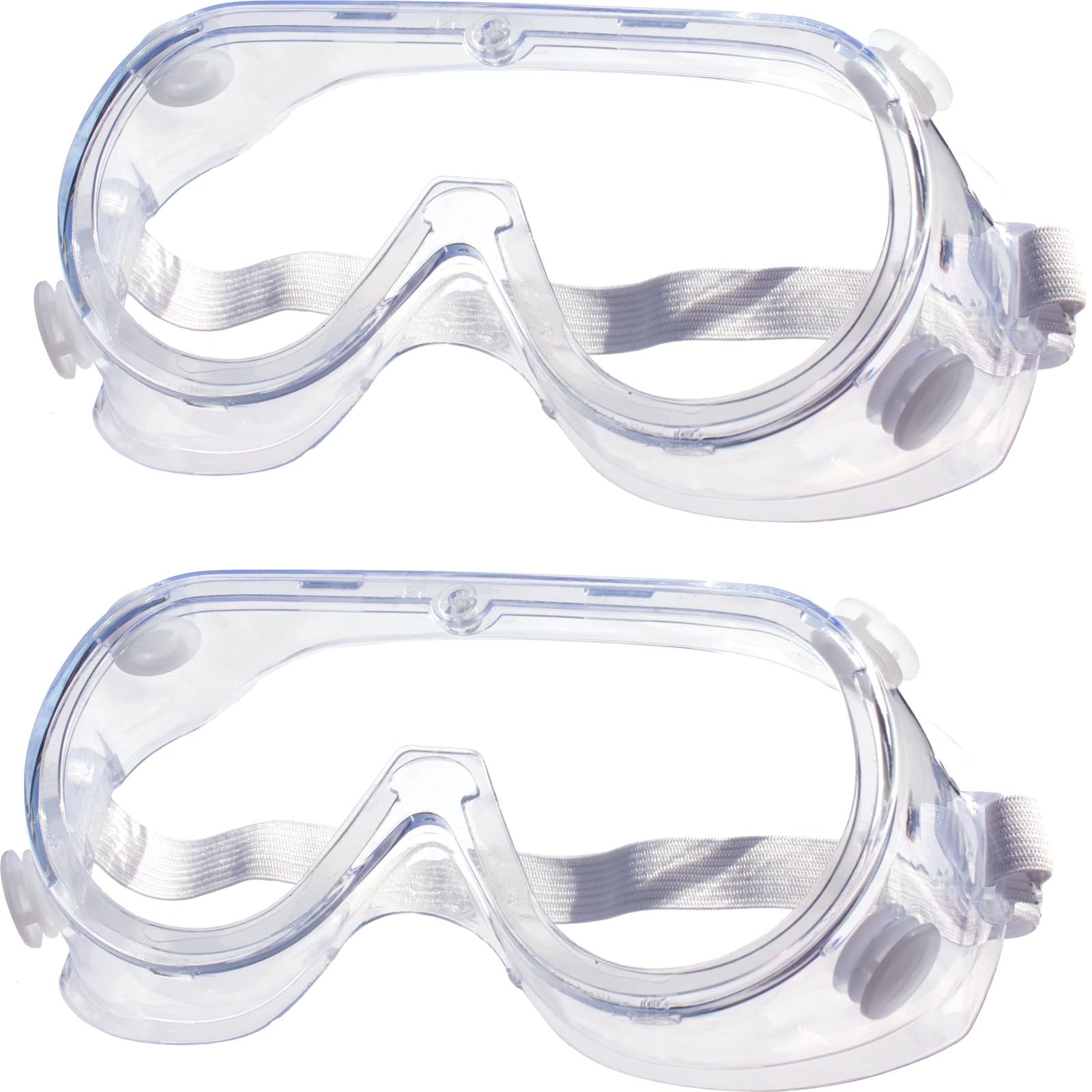 Photo 1 of Eyeglasstor 2 Pack Safety Goggles Glasses Fit Over Eyeglasses Chemical Protective Splash Protection Eye Goggle For Science Lab Chemistry Eyewear Onions Cutting Man And Women Adjustable White