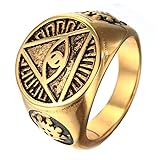 INRENG Men's Stainless Steel Triangle Eye of God