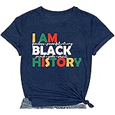 COMIZI Black History Shirts for Women I am Black History Month T-Shirt African American Short Sleeve
