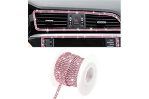 Suvnie Bling Car Trim Self Adhesive, 16.4 Ft Rhinestone Auto Dashboard Line Molding Sticker Strips, DIY Bling Car Interior De