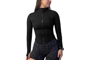 QUEENIEKE Women's Slim Fit Running Jacket - Lightweight Full-Zip Cropped Sports Top for Gym, Track & Daily Workouts