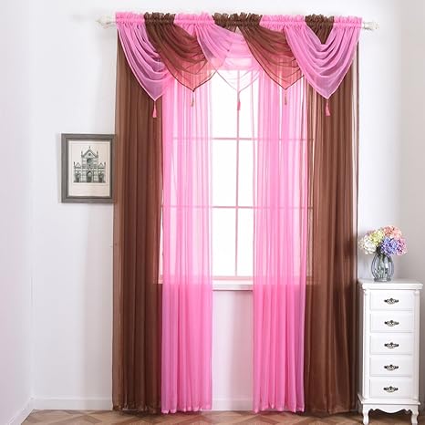 Berteri Sheer Window Curtains Diy Elegant Semi Sheer Voile Panel