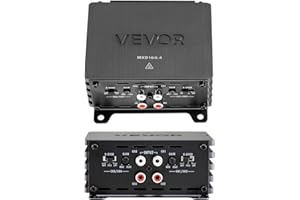 VEVOR Car Audio Amplifier, 4-Channel Bridgeable Car Amplifier, Multichannel Class D Stereo Amp, Max. 4 x 110W at 4 Ohms / 4 x