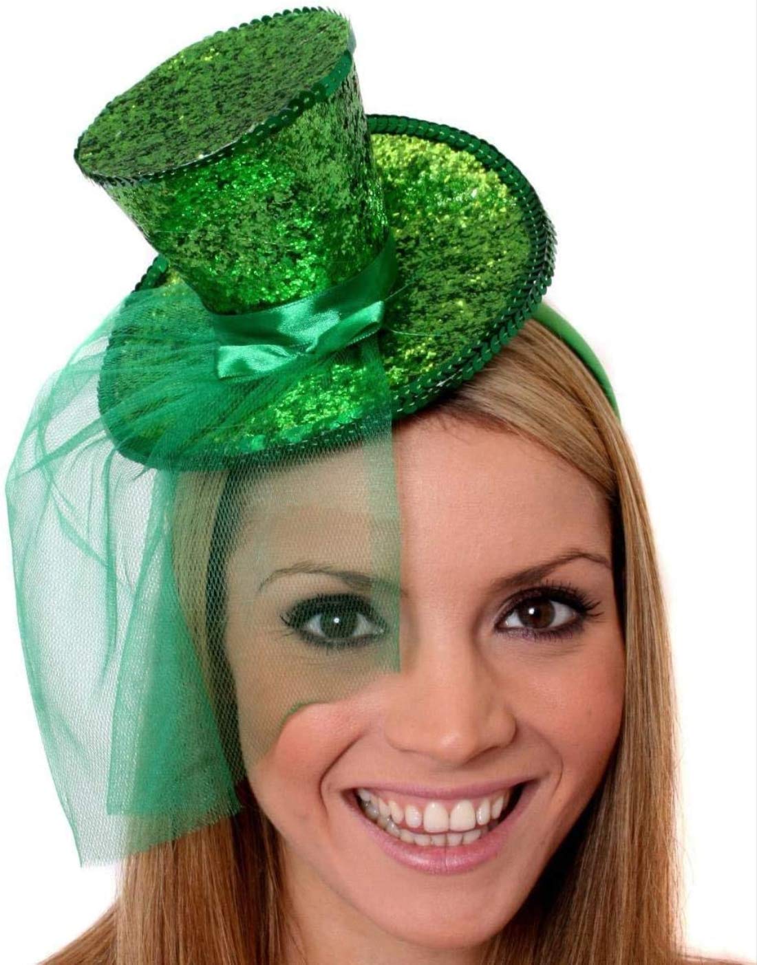 ADULTS IRISH HAT - MINI GREEN SEQUIN 
