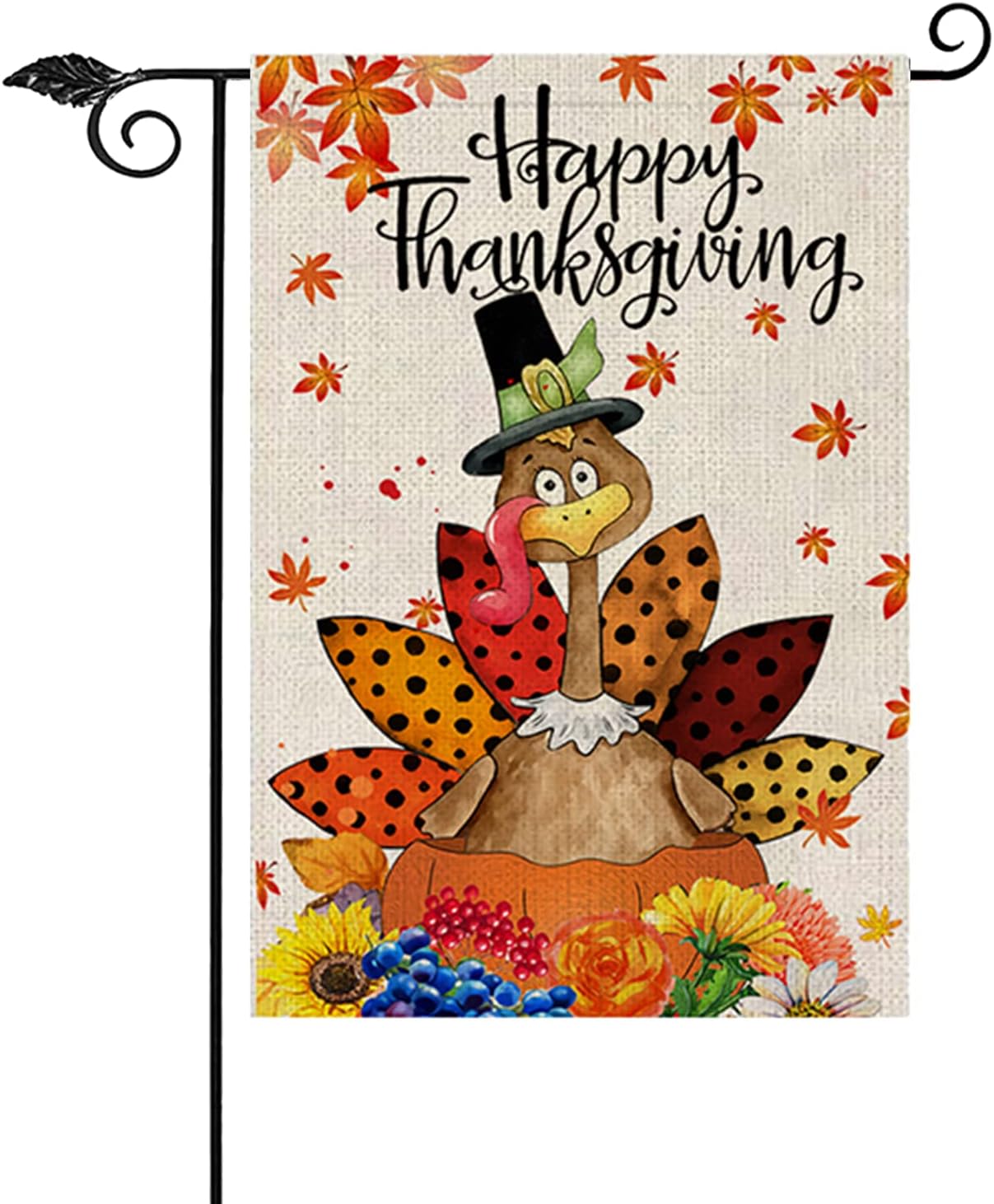 Flags - Liphontcta Happy Thanksgiving Garden Flags 12.5 x 18 Inch, Be Thankful Thanksgiving Flag Double Sided Decorative Turkey Fall Garden Flag for Thanksgiving Day Harvest Fall Autumn Yard Outdoor Decor