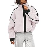 Panadila Womens Fleece Zip Up Jacket Fuzzy Sherpa Jacket Casual Teddy Coats Winter Outerwear with Pockets