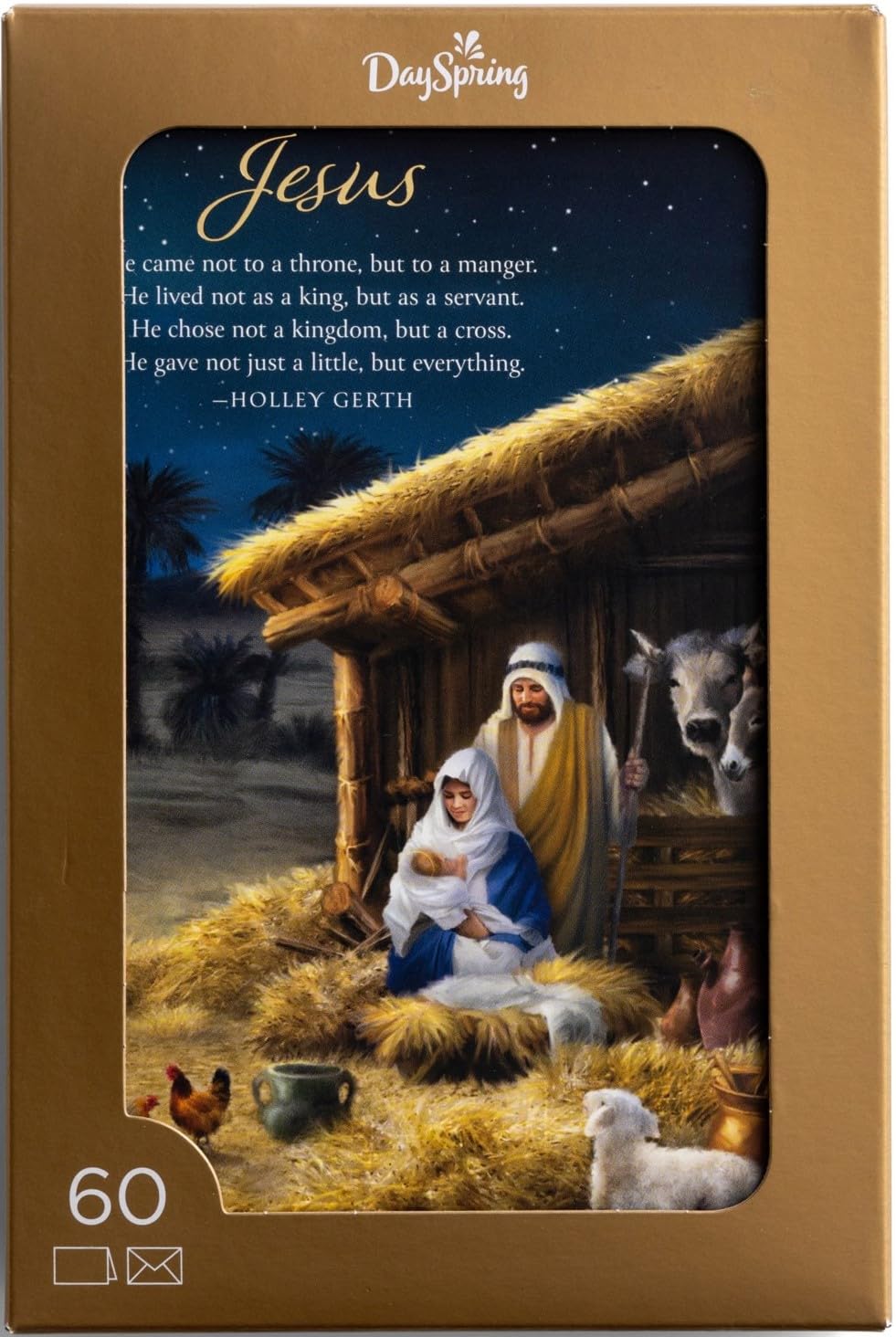 DaySpring - The Christmas Story: 60 Count Assorted Christmas Cards with Envelopes (J9695)