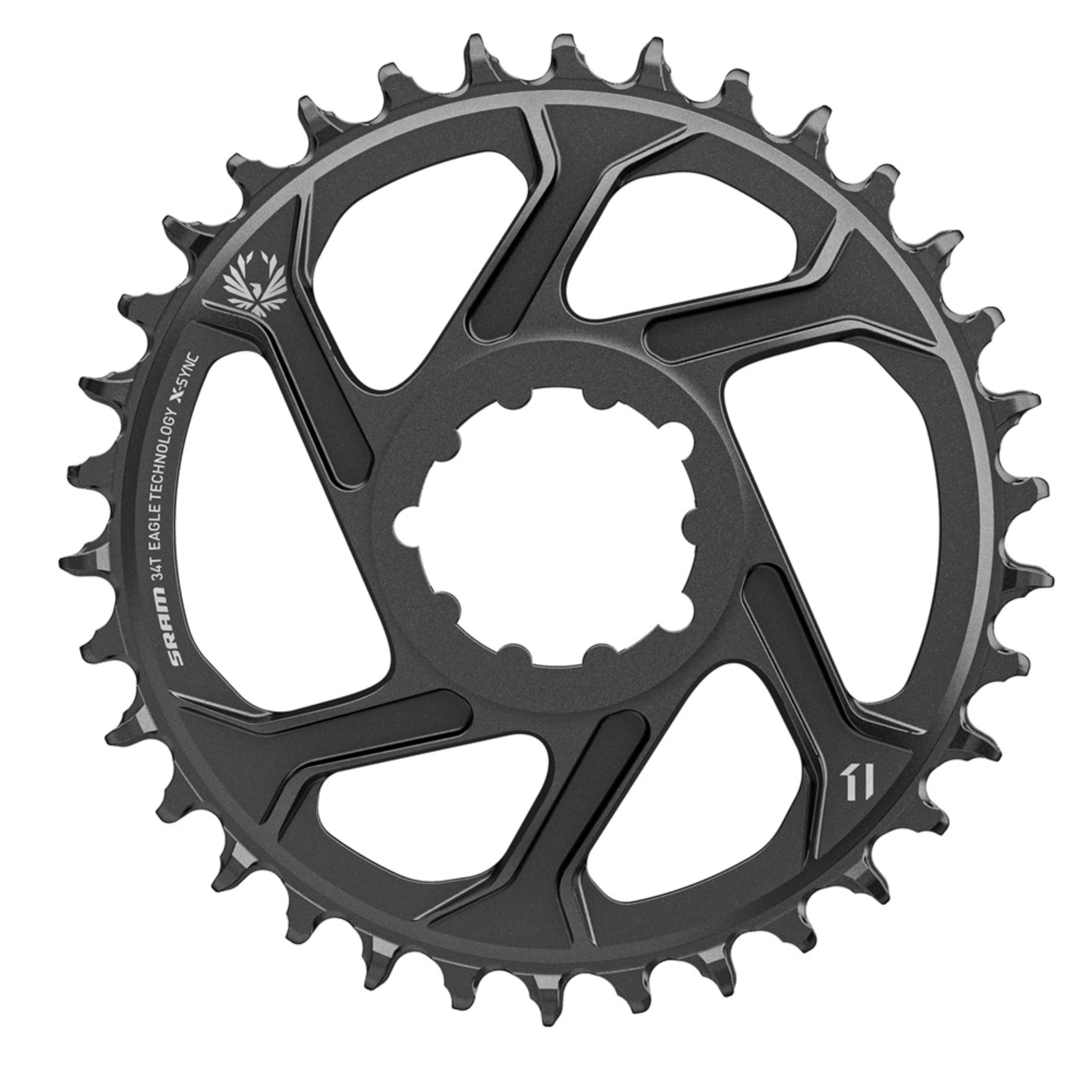Sram Unisex X-sync 2 Direct Mount 6mm Offset Cold Forged Aluminum Chainring, Black, 34t UK