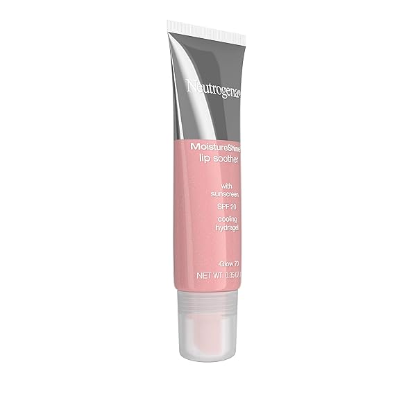 NEUTROGENA MOISTURESHINE LIP SOOTHER GLOSS WITH SPF 20 SUN PROTECTION, HIGH GLOSS TINTED LIP MOISTURIZER WITH HYDRATING GLYCERIN AND SOOTHING CUCUMBER FOR DRY LIPS, GLOW 70, .35 OZ