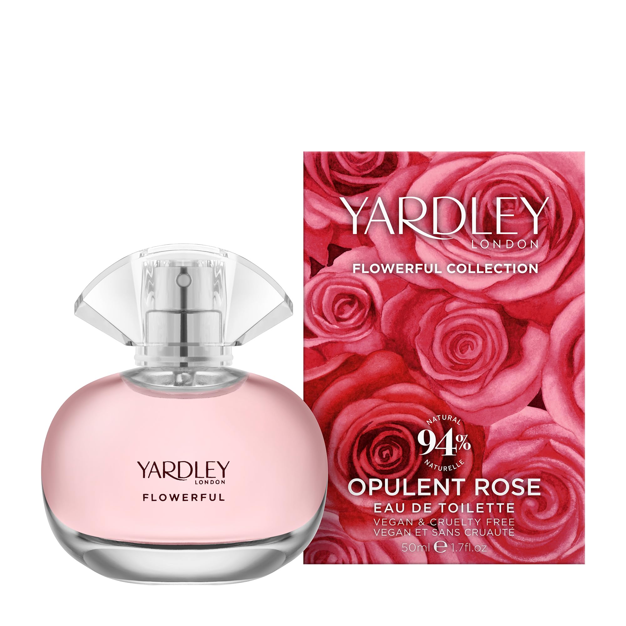Yardley London Opulent Rose Eau de Toilette, Floral Womens Perfume with Notes of Amber and Musk, Sophisticated Rose Perfume for Women 50ml