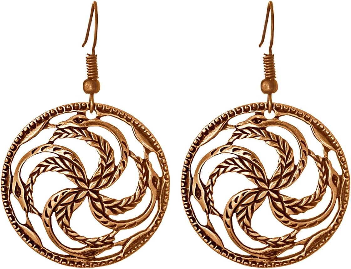 Zmeevyk The Round of Snakes Earrings Pagan Symbol Slavic Style Amulet Concentrates Creative Energy