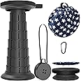 ALEVMOOM Collapsible Stool with Cushion,Camping Stool More Sturdy and Lightweight Telescoping Portable Stool for Hiking BBQ with Carry Bag&Carabiner Max Load 440lb