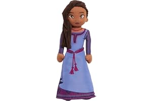Disney Wish 8-inch Talking Plush Asha, Interactive Toy, Black Hair and Purple Dress, Kids Toys for Ages 2 Up by Just Play