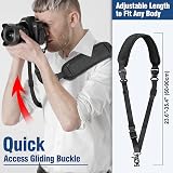KTUEOV Camera Strap Quick Release Shoulder Padded Nylon Adjustable w/ Safety view 5
