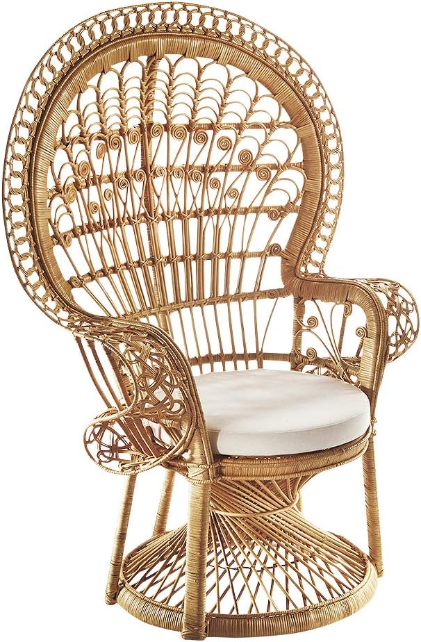 Amazon.de: Pfauenthron Rattansessel Peacock aus Rattan inklusive Kissen