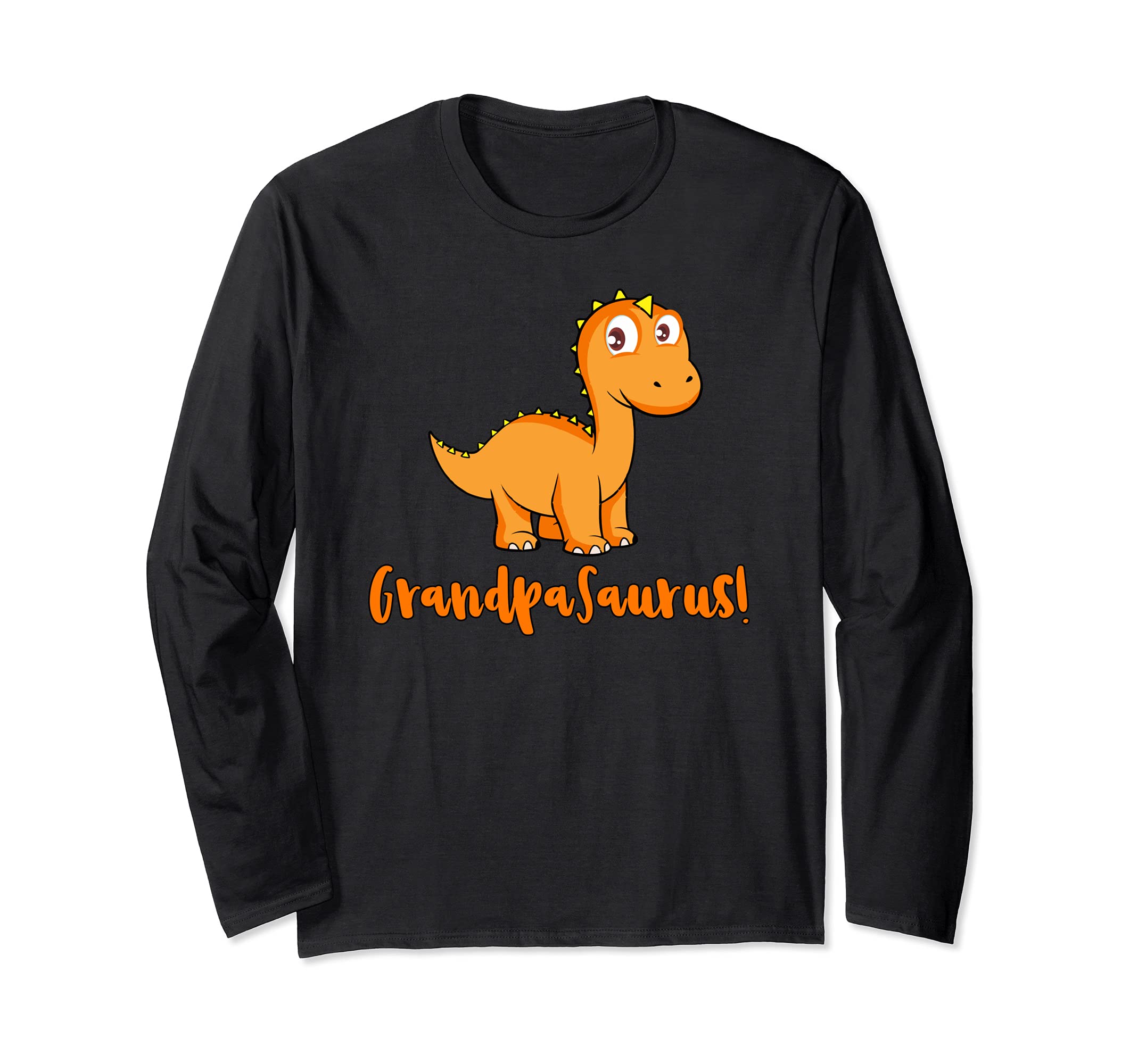 Grandpasaurus with Orange Grandpa Dinosaur Long Sleeve T-Shirt