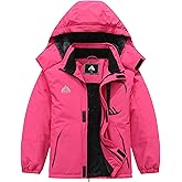 SOBAPRA Kids Waterproof Ski Jacket Warm Winter Coat Boys and Girls Fleece Lined Hooded Rain Jacket