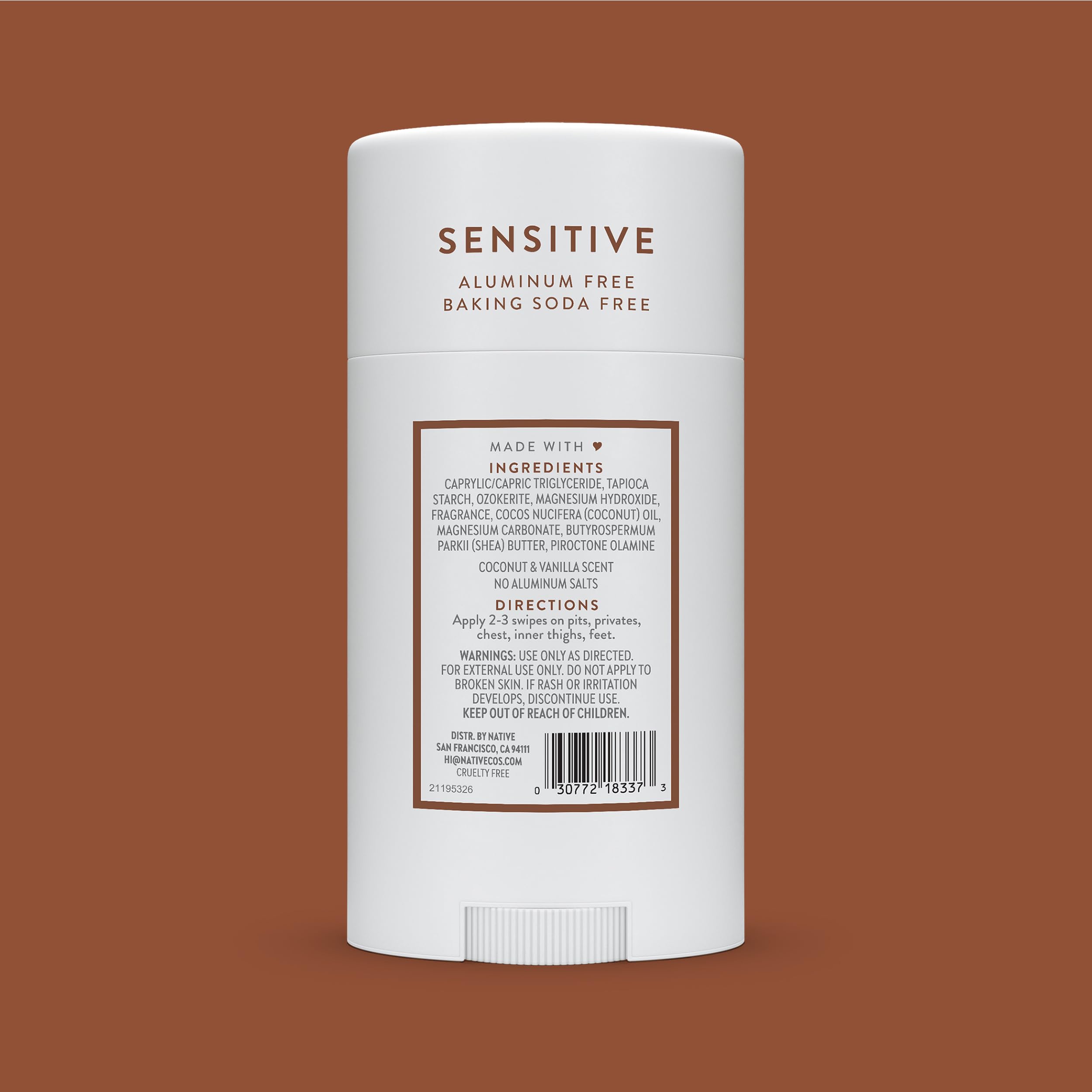 Native Whole Body Deodorant Stick Contains Naturally Derived Ingredients, Deodorant for Men and Women | 72 Hour Odor Protection, Aluminum Free with Coconut Oil and Shea Butter | Coconut & Vanilla