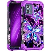 Miqala for Moto G Play 5G 2024 Case,Glow in The Dark Three Layer Heavy Duty Shockproof Full Body Protection Hard Plastic Bumper+Soft Silicone Case for Motorala G Play 2024 5G,Dark