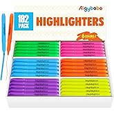192 Pack Highlighters, Highlighters Bulk in 6 Assorted Colors, No Bleed | Dry-Quickly, Chisel Tip, School Office Supplies, Classroom Teachers Must Haves, Highlighter Markers for Kids Adults