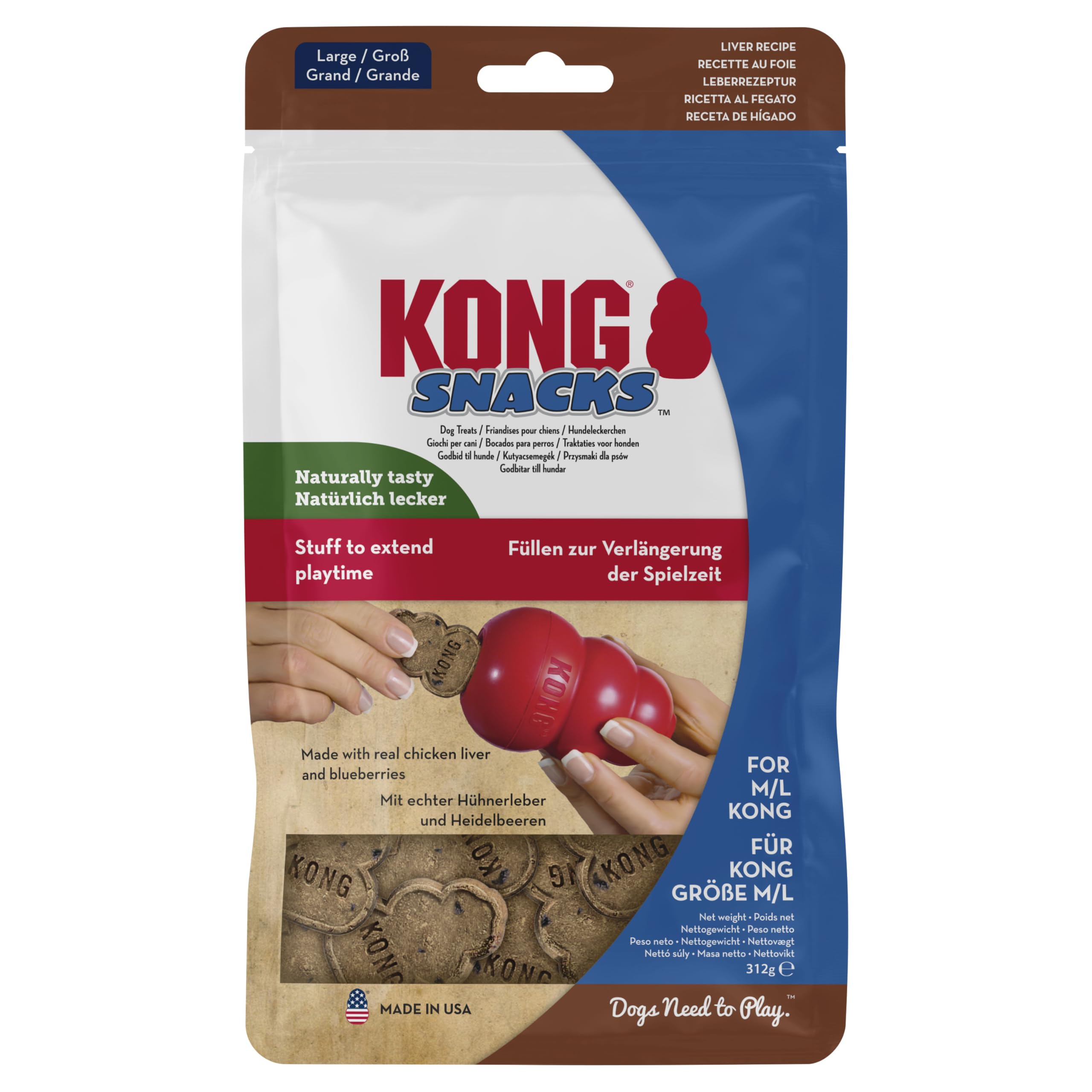 KONG Snacks - All Natural Dog Biscuit Treats - Chicken Liver Flavour, For Large KONG Toys โ image 1