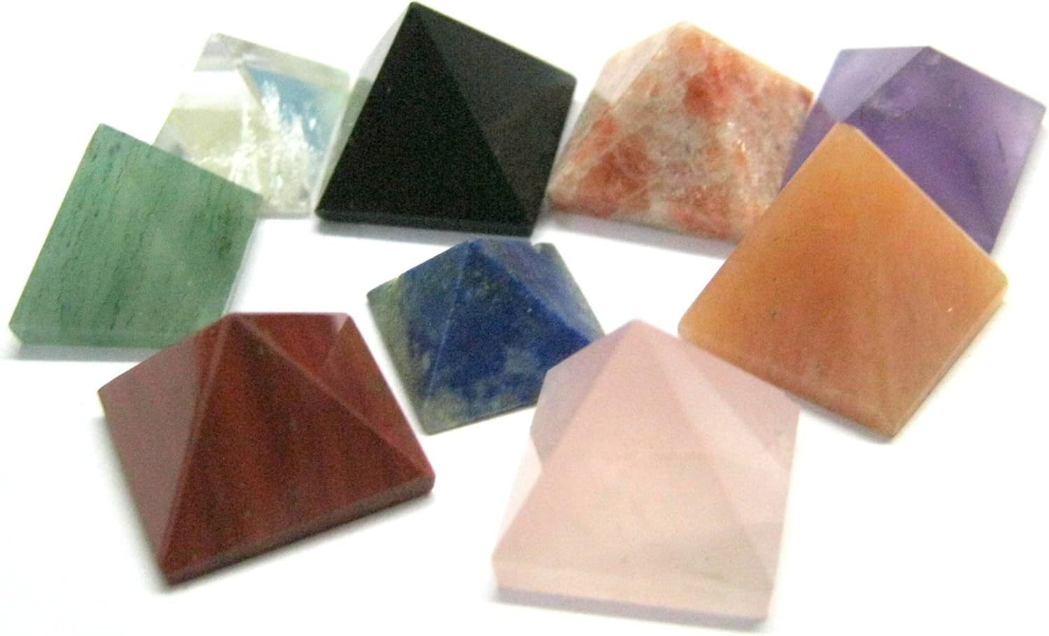 crystalmiracle 9 Multi Crystal mini Pyramids Bagua Vaastu Crystal Healing Wellness Feng Shui Reiki Positive Energy Home Office Gift Gemstone
