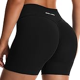 Aoxjox Refine Seamless Workout Biker Shorts for Women Low Waisted Hidden Scrunch Athletic Running Yoga Short 5"