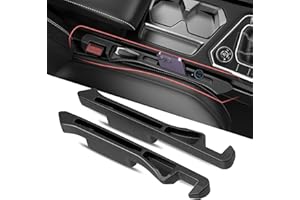DDTPDE Car Seat Gap Filler 2Pack, Inserts Between Seats Console with Organizer Storage Upgraded Phone Holder Car Side Seat Gap Fillers Cars Front Seats Fill Plug Car Essentials for Vehicle SUV Truck (Black)