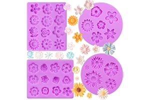 Daisy Flower Fondant Molds Chrysanthemum Silicone Candy Molds Small Flower Rose Chocolate Mold for Cake Decoration Cupcake To