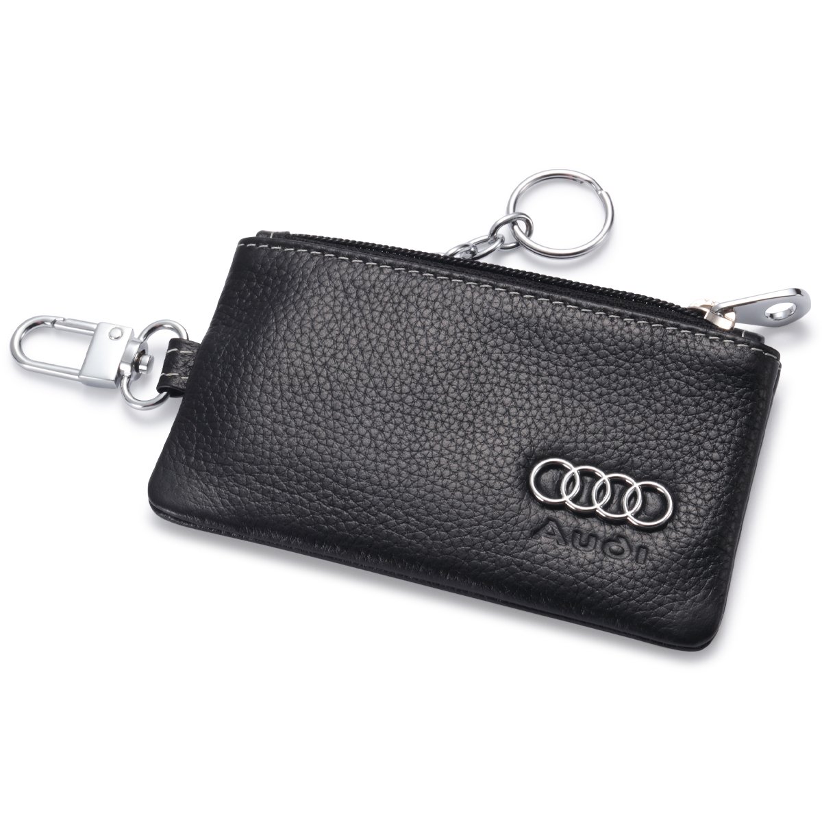 Audi Car Key Holder Remote Cover Fob with 1 Metal Keychain Genuine
