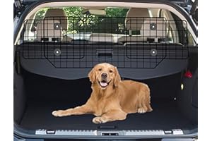 CASIMR Dog Car Barrier for SUVs, Vehicles, Trucks, Cars, Adjustable Pet Divider Cargo Area Universal-Fit, Heavy-Duty Wire Mes