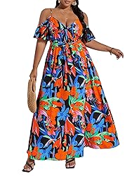 Floerns Women's Plus Size Cold Shoulder Short