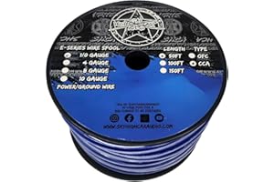 Sky High Car Audio E-Series CCA 1/0 Gauge - 50ft Spool (Blue)