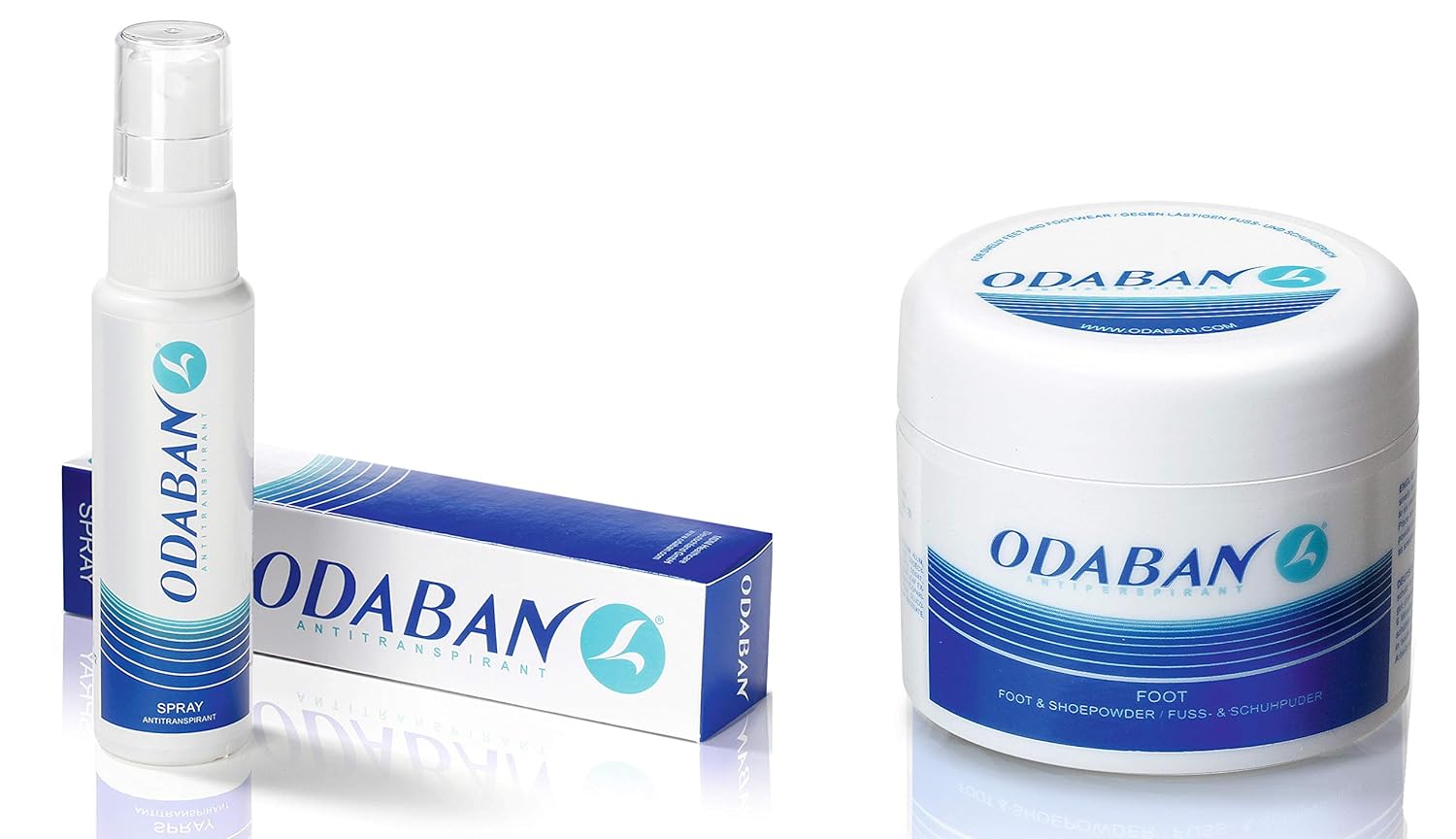 ODABAN Antiperspirant Deodorant Spray 30ml + Fuss und Schuhpuder 50g