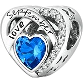 Birthstone Charm Fit for Pandora Charms Bracelets Angel Wing Bead Charms for Bracelets and Necklaces Birthday Gifts