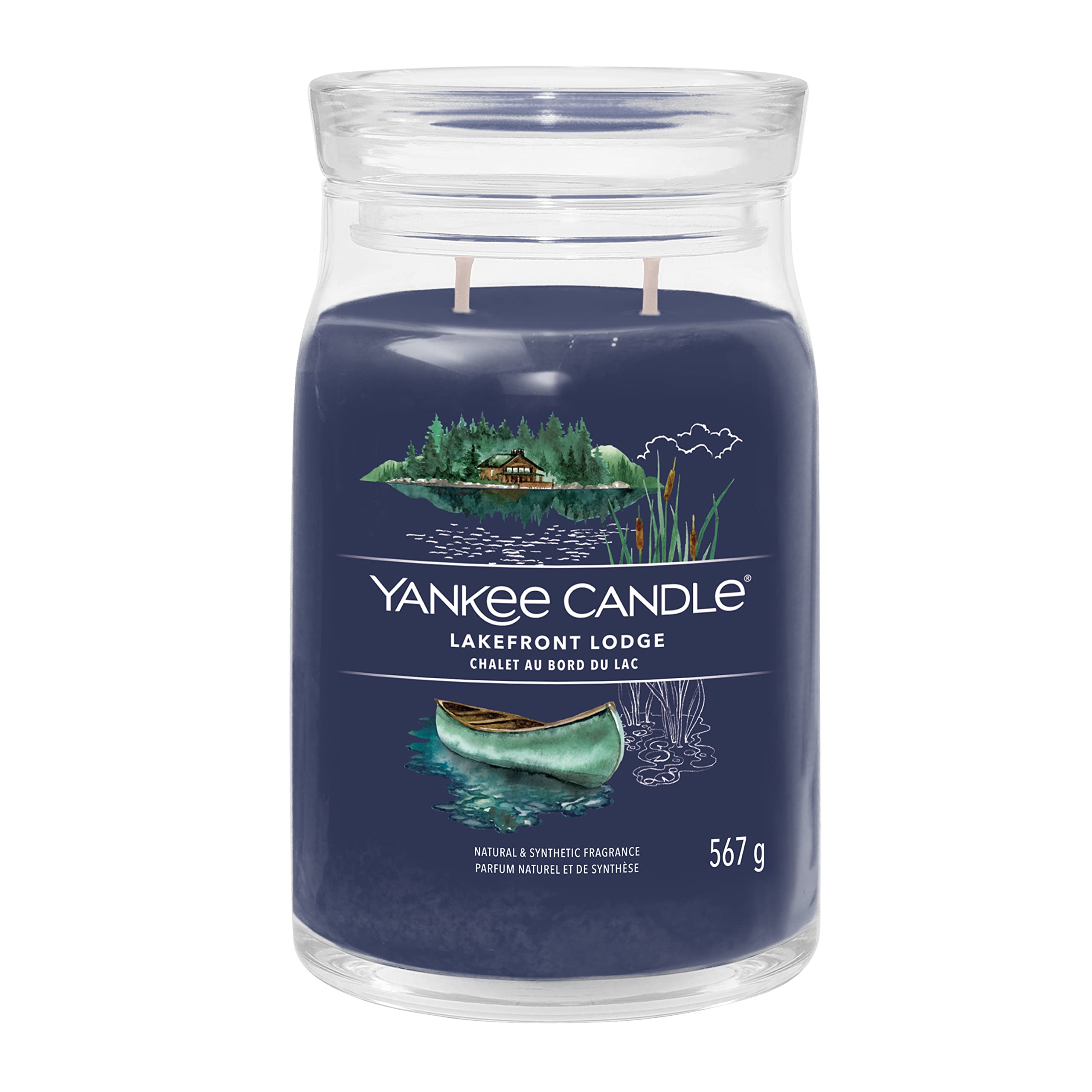 Yankee Candle Signature Scented Candle | Lakefront Lodge Large Jar Candle with Double Wicks | Soy Wax Blend Long Burning Candle | Perfect Gifts for Women