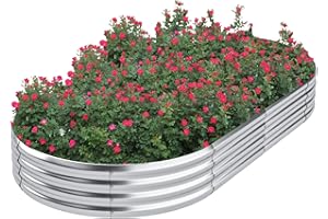 DERYONI Metal Raised Garden Bed for Gardening,Outdoor Planter Raised Beds 8x2x1ft for Vegetables,Fruits,Flowers,Large Galvanized Raised Garden Bed Boxes