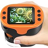 1000X Handheld Digital Microscope for Kids - 4K 2.0" Screen, Rechargeable Mini Labster Portable Pocket Scope, Includes Slides