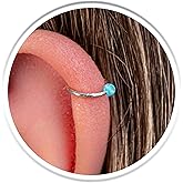 20G Hammered Silver Helix Rings Opals+Plain = No Beads