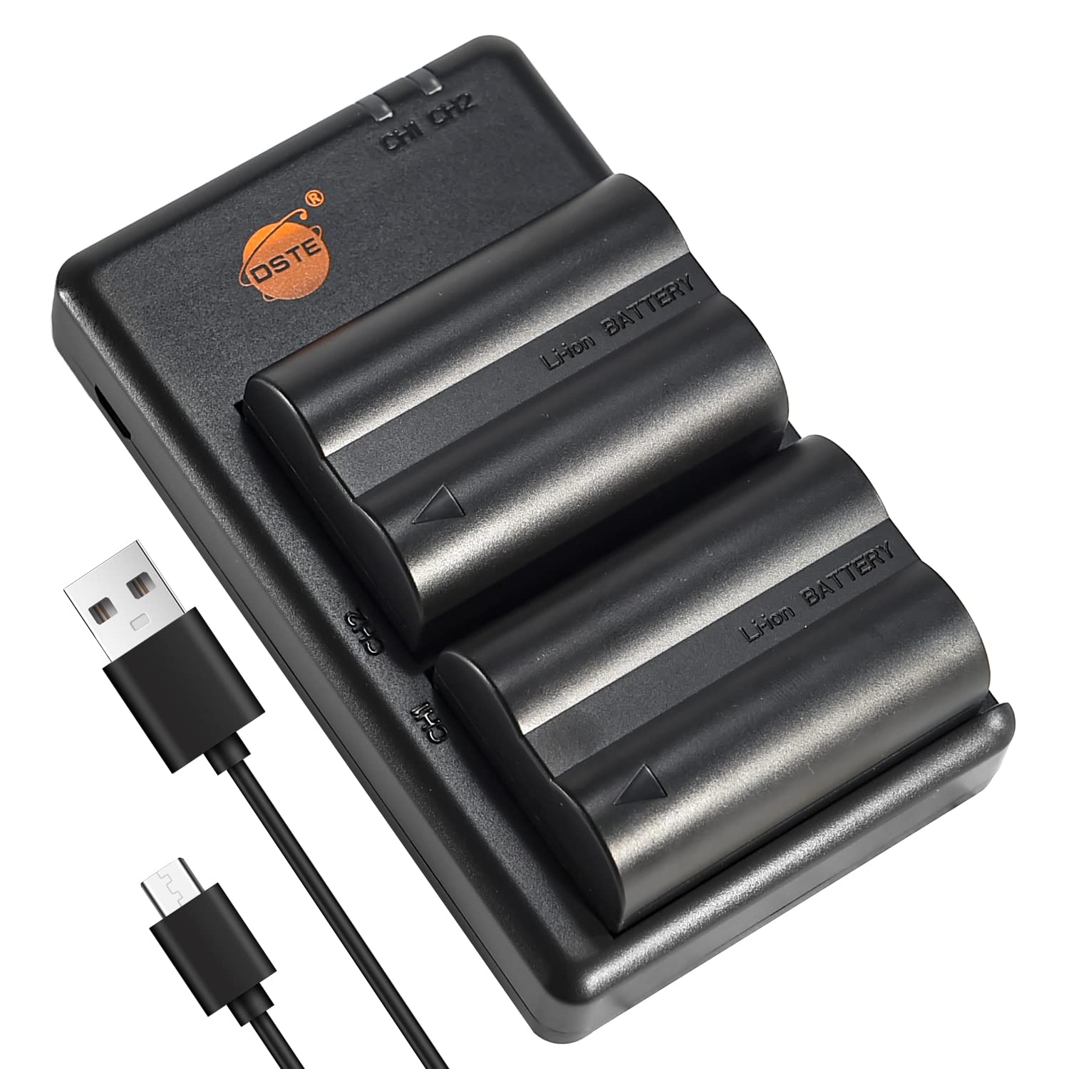 DSTE 2PCS PS-BLM1 BLM-1 (2100mAh/7.4V) Battery Charger Set Compatible for Olympus C-5060, C-7070, C-8080, E-1, E-3, E-30, E-520, E-300, E-330, E-500, E-510