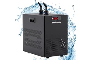 Poafamx Aquarium Chiller 26gal Aquarium Cooler 1/13 HP Fish Tank Chiller Hydroponic Water Chiller with Quiet Refrigeration Compressor for Saltwater Freshwater Axolotl Coral Jellyfish