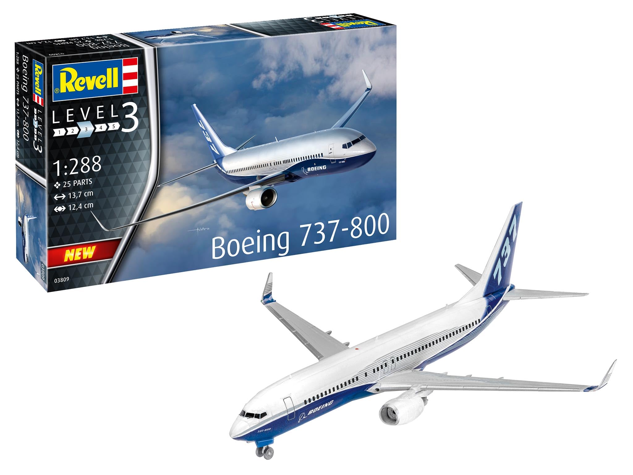 Revell 03809 Boeing 737-800 Maquette en Plastique Non construit/Non peint échelle 1:288