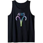 Aries Zodiac Symbol Astrology Ram Fire Sign Tank Top