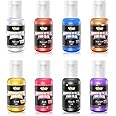 Metallic Airbrush Food Coloring from FUTEBO: 8 Colors Edible Airbrush Kit for Cupcakes, Cookies, Desserts & Cake Decorating, Safe Food Grade Ingredients & Easy to Use(0.7 Fl. OZ Each Bottle)