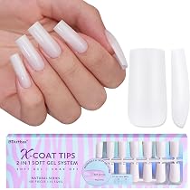 Amazon.com: BTArtboxnails Puntas de uñas de gel cuadradas largas ...