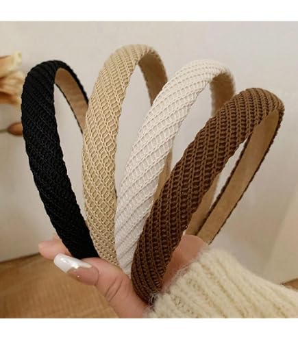 4PCS Checked Leather Wide Hard Headband Padded Headband Non-slip Blue Brown NEW Amazon.com: LONEEDY 4PCS Checked Leather Wide Hard Headband  main image 3