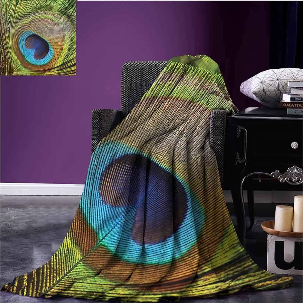 Mannwarehouse Peacock Travel Blanket Flannel Throw Blanket Green