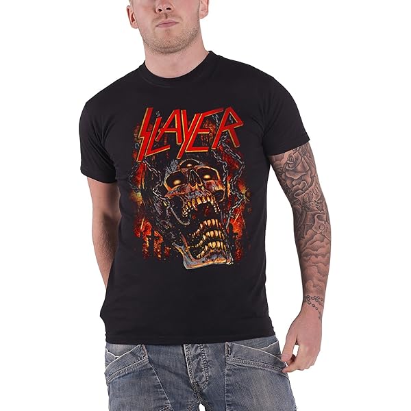 Slayer Tシャツ Amazon | [Slayer] スレイヤー Tシャツ レッド Band Logo バンド